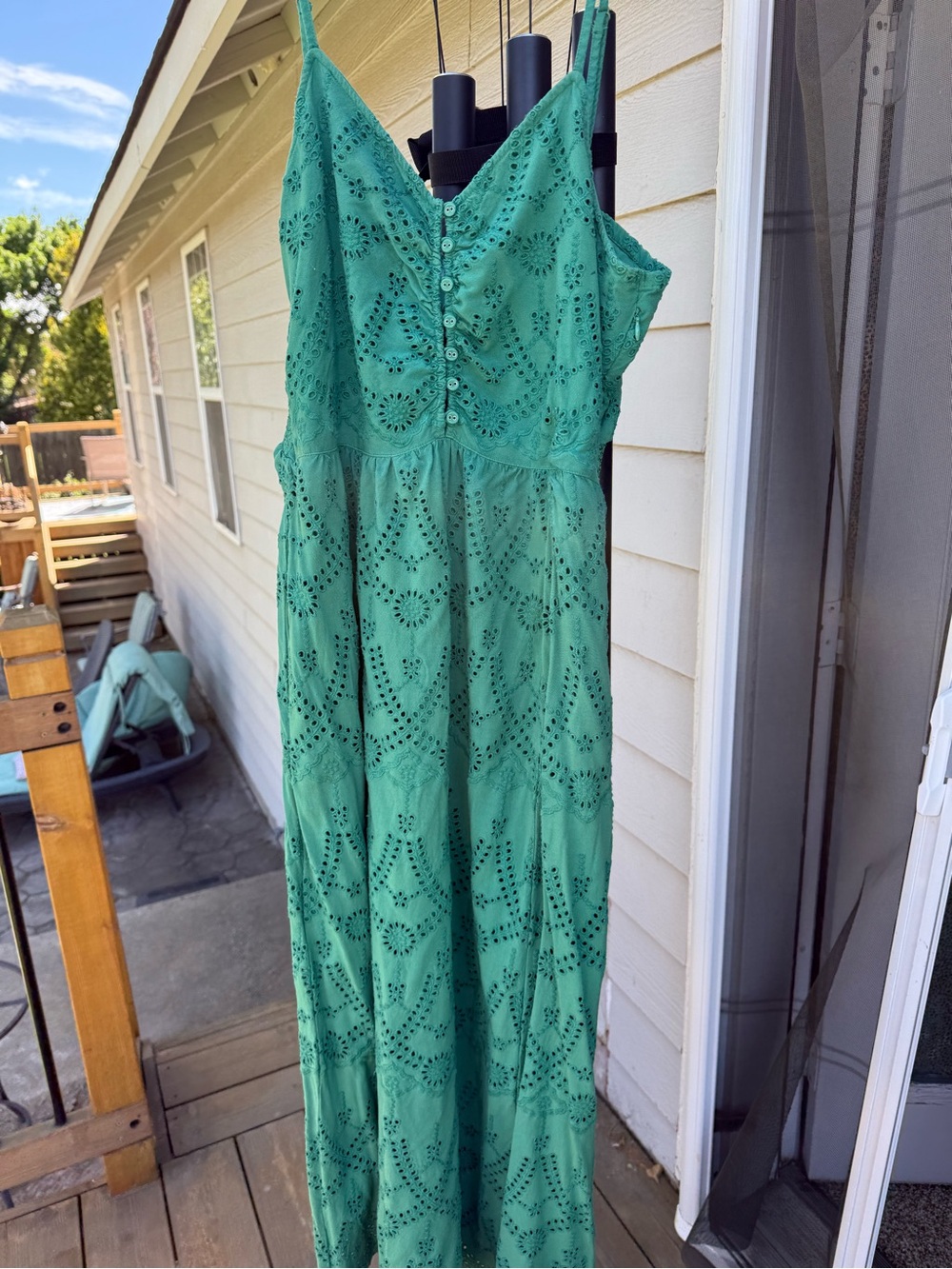 Sundance Teal Eyelet Maxi Dress